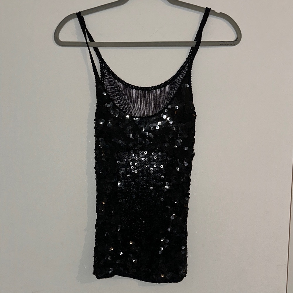 Black Sequin Women's Top